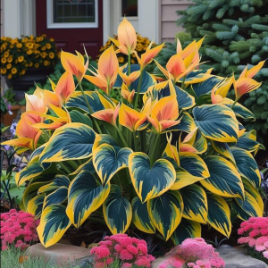 Хоста Флейм Данс купить по цене от 650р. в интернет-магазине «Посадика» с доставкой почтой в в Волгореченске и по всей России – [изображение №1].